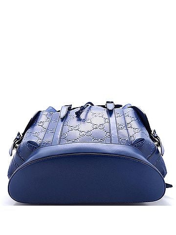 Gucci Double Buckle Backpack GG Embossed Perforated Leather Large (view 2)