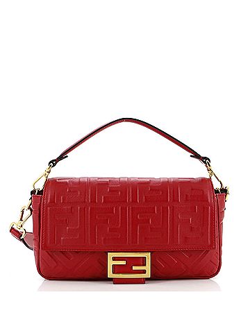 Fendi Baguette NM Bag Zucca Embossed Leather Medium (view 1)