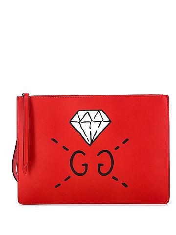 Gucci Zip Messenger Bag GucciGhost Leather Large (view 1)