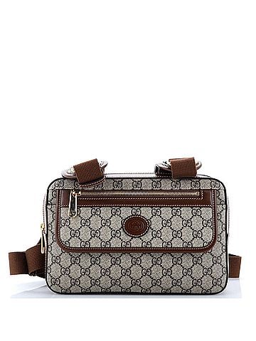 Gucci Interlocking G Patch Buckle Backpack GG Coated Canvas (view 1)