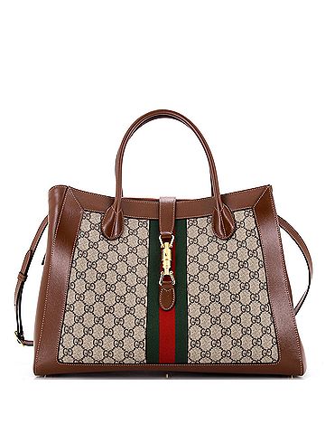 Gucci Jackie 1961 Web Tote GG Canvas and Leather Large (view 1)