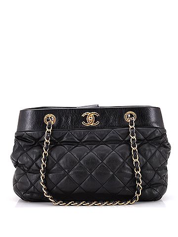 Chanel Soft Elegance Tote Quilted Distressed Calfskin Medium (view 1)
