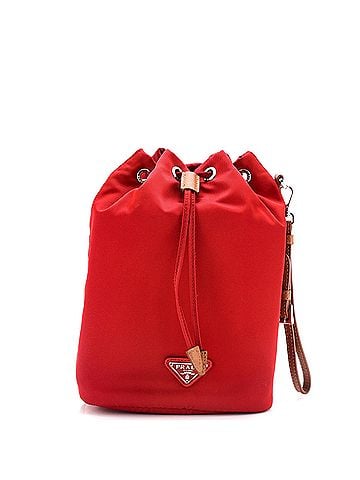 Prada Drawstring Wristlet Bucket Bag Tessuto Small (view 1)
