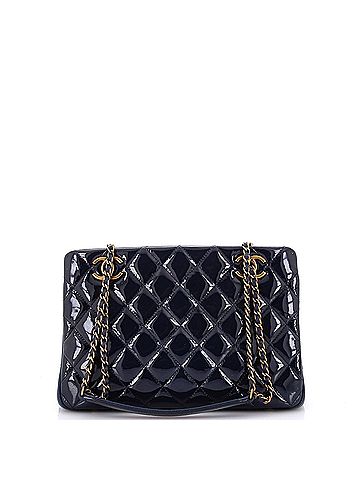 Chanel CC Eyelet Tote Quilted Patent Small (view 1)