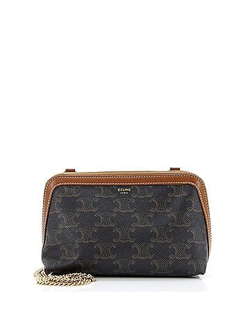 Céline Zip Around Chain Clutch Triomphe Coated Canvas (view 1)