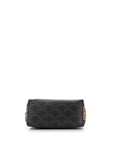 Céline Zip Around Chain Clutch Triomphe Coated Canvas (view 2)