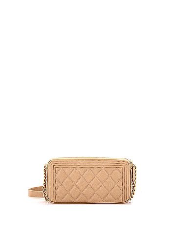 Chanel Boy Double Zip Clutch with Chain Quilted Caviar (view 2)