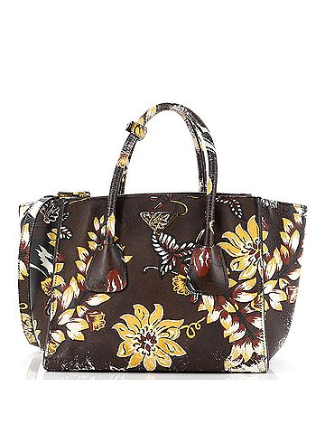 Prada Double Zip Lux Tote Printed Saffiano Leather Medium (view 1)