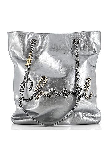 Chanel Signature Shopping Tote Leather with Metal (view 1)