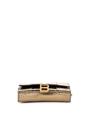 Balenciaga Hourglass Chain Wallet Crocodile Embossed Leather (view 2)