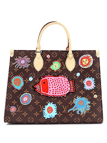 Louis Vuitton OnTheGo Tote Yayoi Kusama Faces Monogram Canvas MM (view 1)