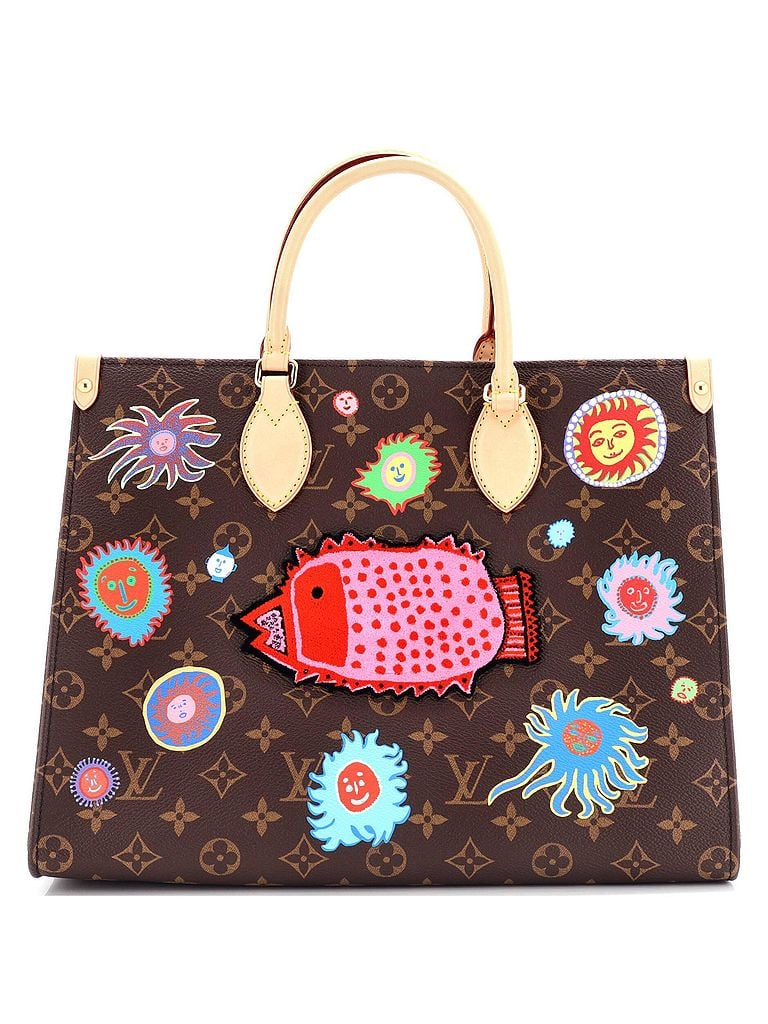 Louis Vuitton 100% Coatead Canvas Brown OnTheGo Tote Yayoi Kusama Faces Monogram Canvas MM One size - photo 1