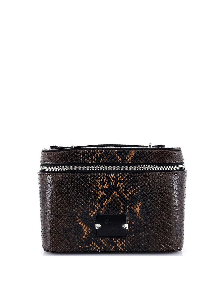 Christian Louboutin 100% Leather Brown Kypipouch Crossbody Bag Snakeskin Embossed Leather Small One size - photo 1