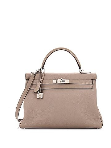 Hermès Kelly Handbag Grey Togo with Palladium Hardware 32 (view 1)