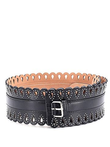 Alaïa Waist Belt Laser Cut Leather Wide (view 1)