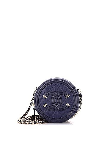 Chanel Filigree Round Clutch with Chain Quilted Caviar Mini (view 1)