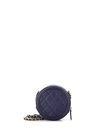 Chanel Filigree Round Clutch with Chain Quilted Caviar Mini (view 2)