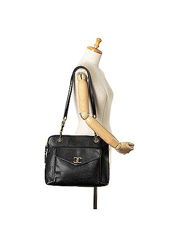Chanel Caviar Front Pocket Chain Tote (view 2)