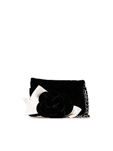 Chanel Quilted Velvet Camellia Wristlet Clutch (view 1)
