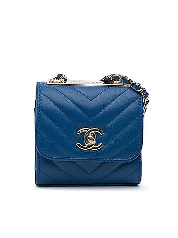 Chanel Mini Chevron Lambskin Trendy CC Chain Wallet (view 1)