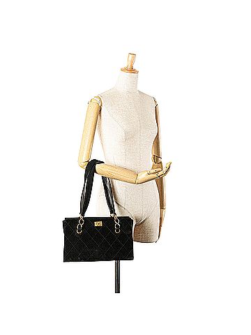 Chanel CC Suede Caviar Stitched Tote (view 2)
