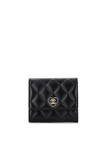 Chanel Coco Love CC Heart Flap Wallet Quilted Lambskin Compact (view 1)
