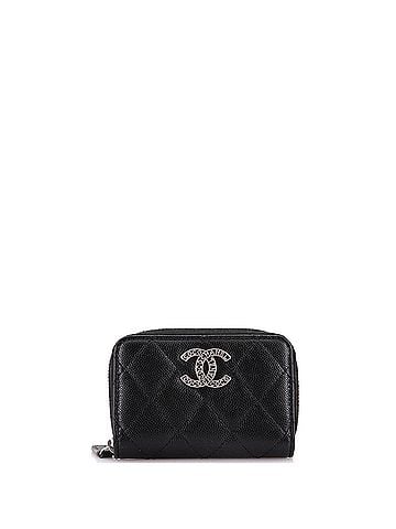 Chanel CC Cut Out Coco Chanel Zip Coin Purse Quilted Caviar Small (view 1)