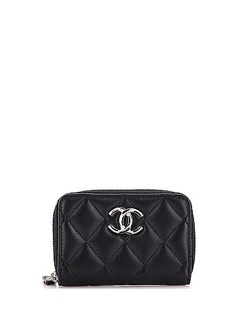 Chanel Textured CC Zip Coin Purse Quilted Lambskin Small (view 1)