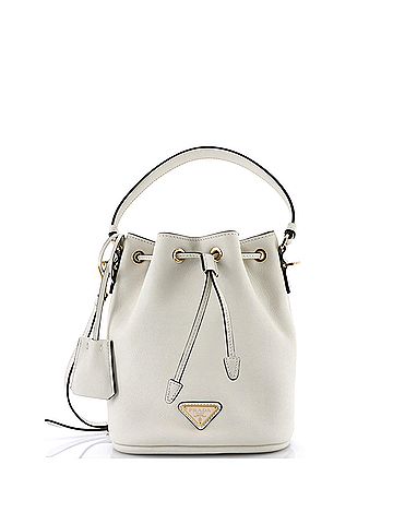 Prada Top Handle Drawstring Bucket Bag Soft Calf Mini (view 1)