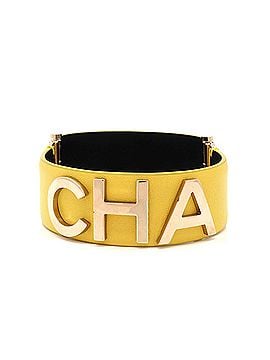 Chanel CHA-NEL Logo Cuff Bracelet Set Leather with Metal (view 1)