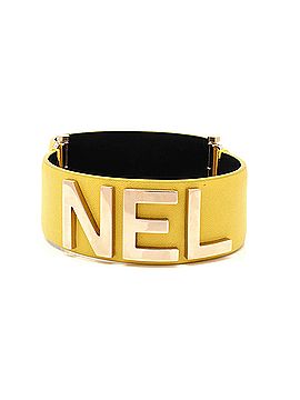 Chanel CHA-NEL Logo Cuff Bracelet Set Leather with Metal (view 2)
