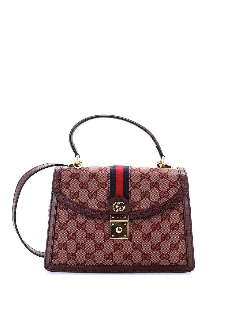 Gucci 100% Canvas Plain Red Ophidia Flap Top Handle Bag GG Canvas Small One size - photo 1