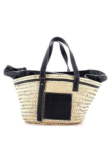 Loewe Basket Tote Raffia with Leather Trim Large (view 1)