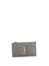Saint Laurent 100% Leather Gray Monogram Fragments Zip Card Holder Matelasse Chevron Leather One size - photo 3