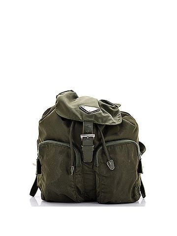 Prada Double Front Pocket Backpack Tessuto Small (view 1)