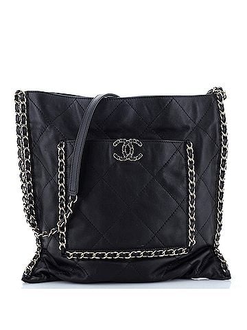 Chanel Flat Shopping Bag Quilted Calfskin Medium (view 1)
