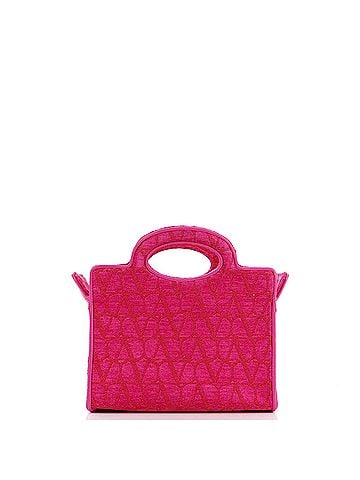 Valentino Garavani Le Troisieme Tote Toile Iconograph Velvet Mini (view 2)