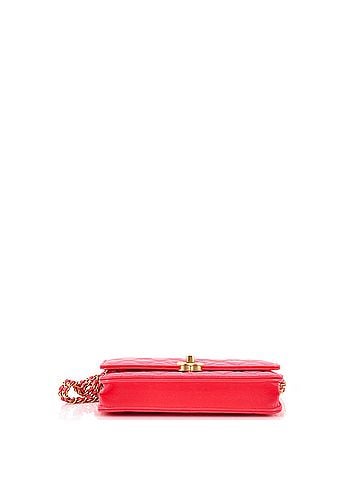 Chanel Double Chain CC Wallet on Chain Quilted Shiny Calfskin (view 2)