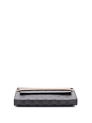 Céline Flap Wristlet Pouch Triomphe Coated Canvas (view 2)