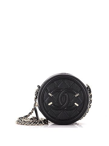 Chanel Filigree Round Clutch with Chain Quilted Caviar Mini (view 1)