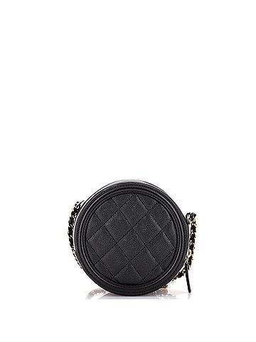 Chanel Filigree Round Clutch with Chain Quilted Caviar Mini (view 2)