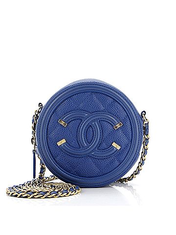 Chanel Filigree Round Clutch with Chain Quilted Caviar Mini (view 1)