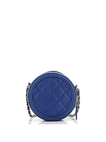 Chanel Filigree Round Clutch with Chain Quilted Caviar Mini (view 2)