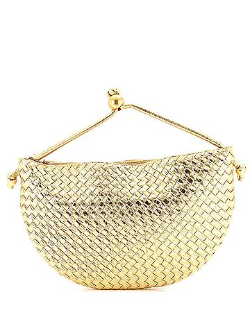 Bottega Veneta Turn Pouch Intrecciato Metallic Nappa Medium (view 1)