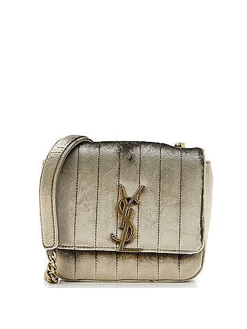 Saint Laurent Vicky Crossbody Bag Vertical Quilted Velvet Small (view 1)