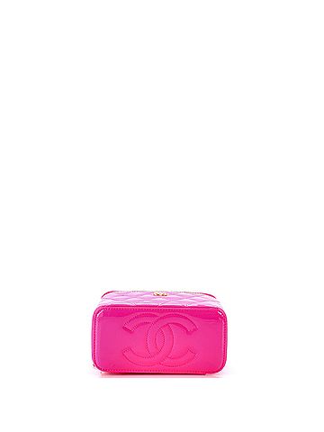 Chanel Pearl Crush Vanity Case with Chain Quilted Patent Small (view 2)