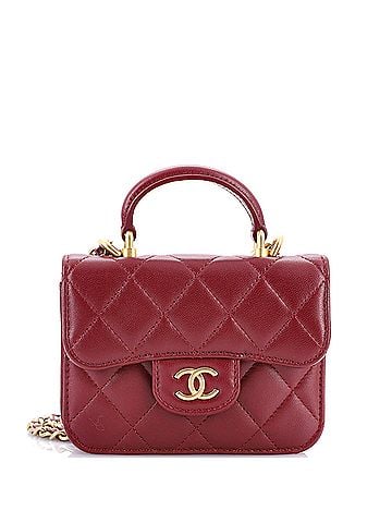 Chanel Top Handle Flap Coin Purse with Chain Quilted Lambskin (view 1)