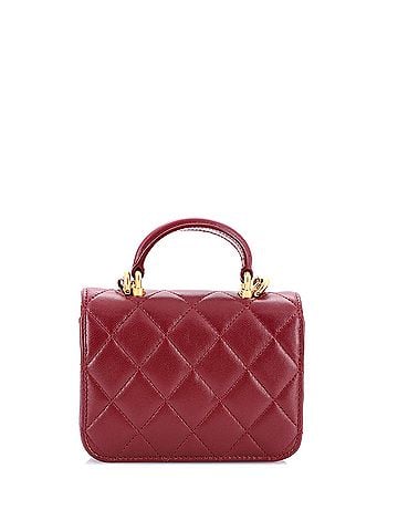 Chanel Top Handle Flap Coin Purse with Chain Quilted Lambskin (view 2)