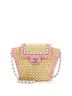 Chanel 100% Raffia Pink Tan CC Flap Basket Shopping Bag Woven Raffia with Chain Detail Small One size - photo 1
