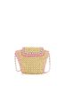 Chanel 100% Raffia Pink Tan CC Flap Basket Shopping Bag Woven Raffia with Chain Detail Small One size - photo 2